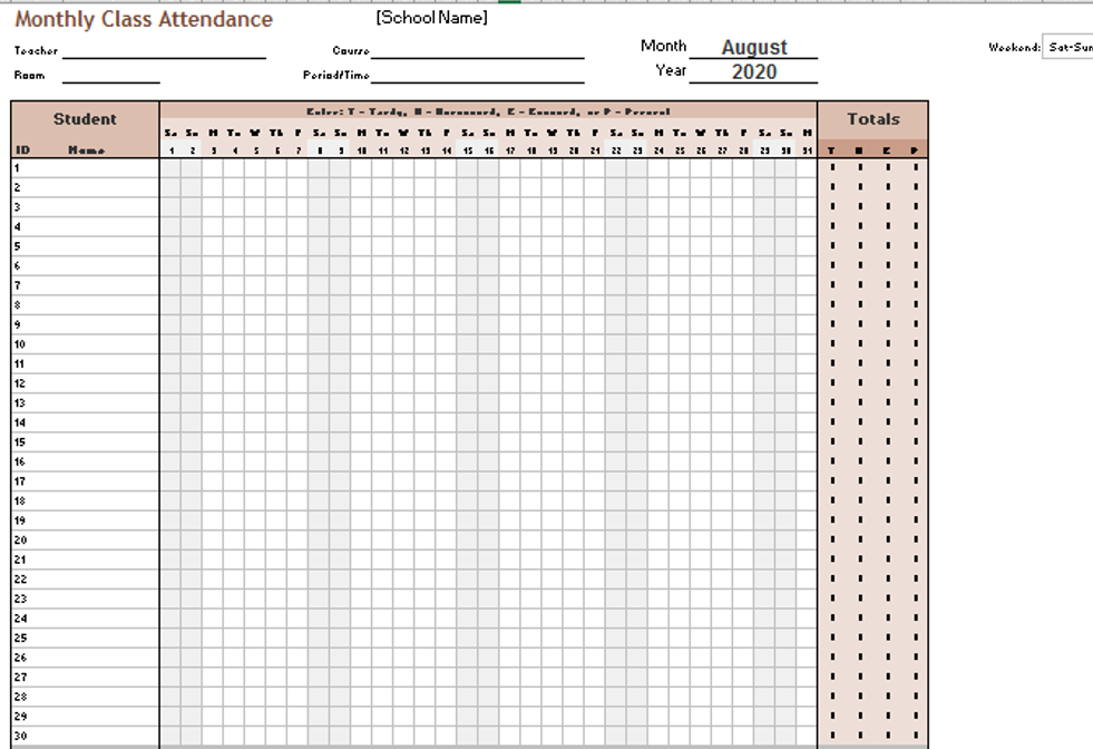 class-attendance-monthly