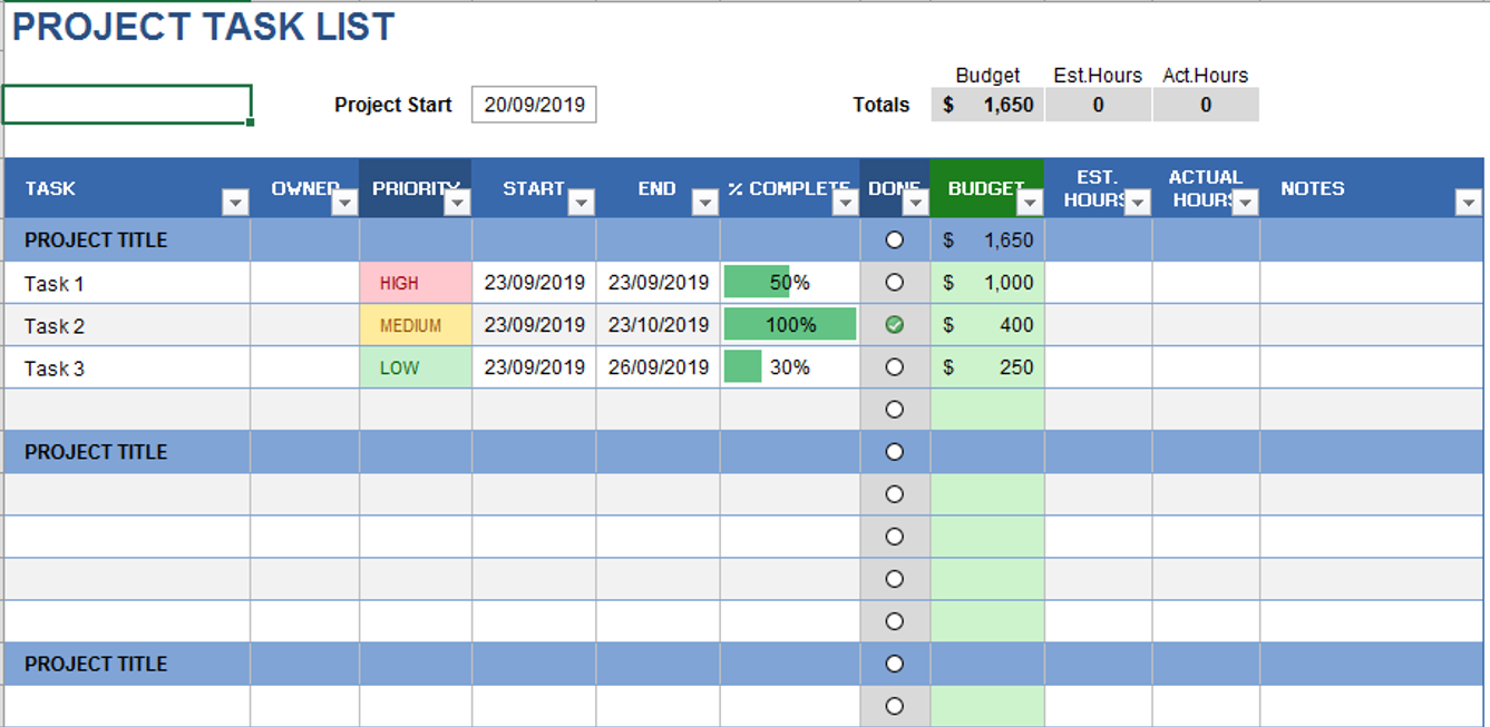 project-task-list-template